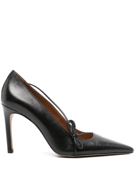 Кожени полуотворени обувки Claudie Pierlot черно