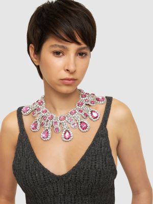 Ogrlica s kristali Moschino roza