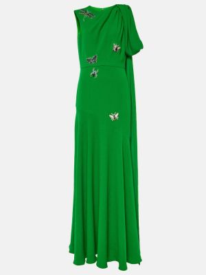 Drapované dlouhé šaty Erdem zelené