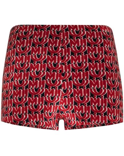 Pantalones cortos de tejido jacquard Miu Miu rojo