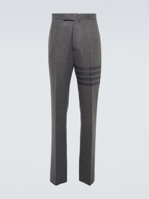 Kašmírové vlněné klasické kalhoty Thom Browne šedé