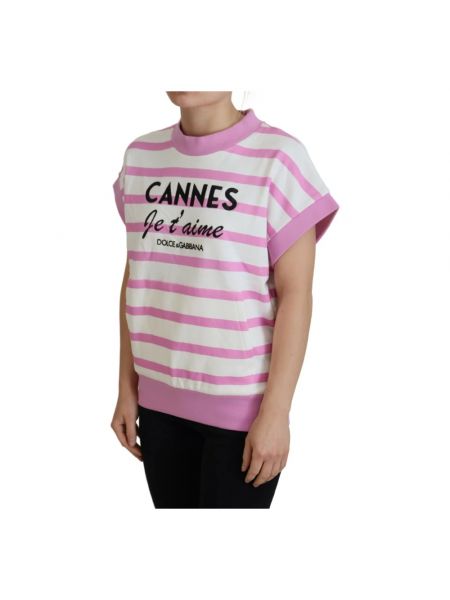 Gestreifte t-shirt mit rundem ausschnitt Dolce & Gabbana pink