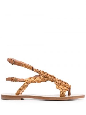 Pletené sandály Alberta Ferretti hnědé