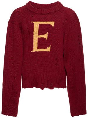 Vlnený sveter Egonlab červená