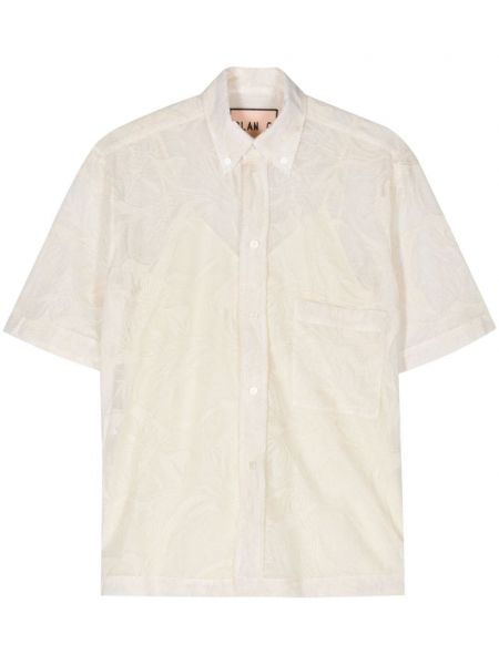 Φλοράλ πουκάμισο από διχτυωτό Plan C μπεζ