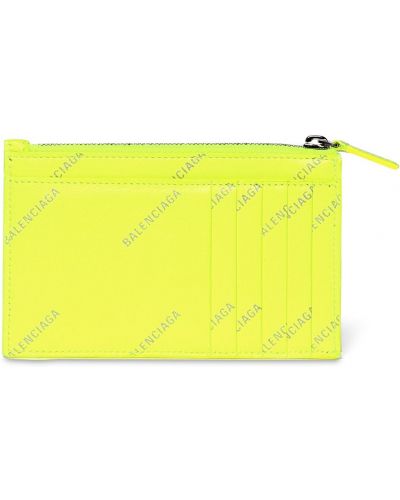 Δερμάτινος πορτοφόλι με φερμουάρ Balenciaga κίτρινο