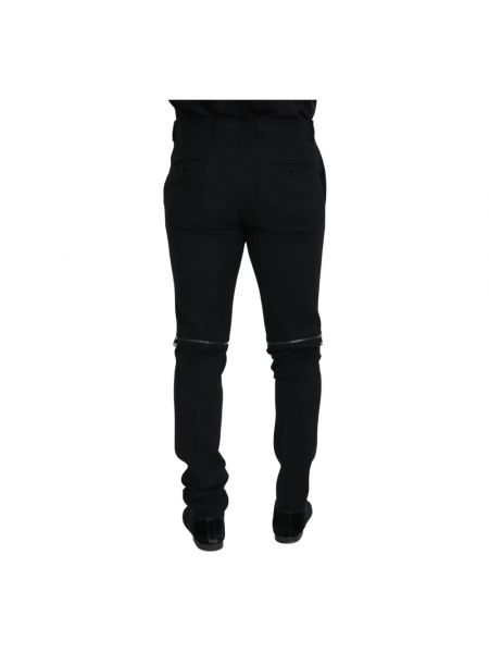 Pantalones chinos ajustados de lana slim fit Dolce & Gabbana negro