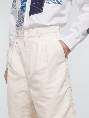 Shorts en lin en coton Comme Des Garçons Homme beige