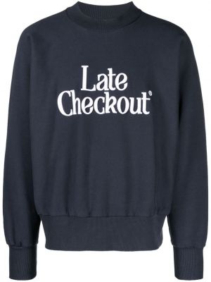 Bavlněná mikina Late Checkout modrá