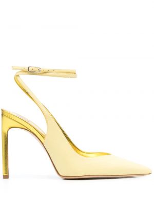 Кожени полуотворени обувки Bettina Vermillon жълто