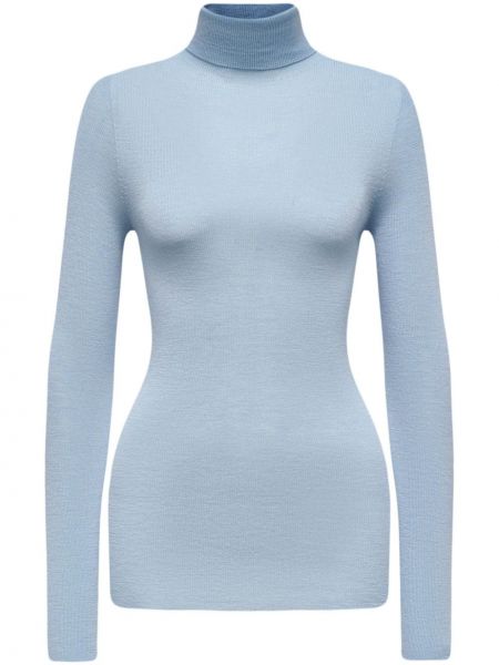 Вълнен пуловер от мерино вълна 12 Storeez синьо