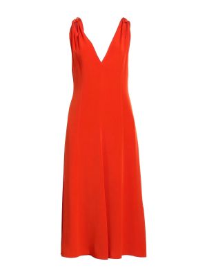 Оранжевое платье миди Victoria Beckham