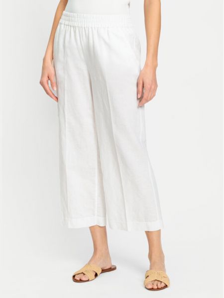 Voľné priliehavé culottes nohavice Olsen biela