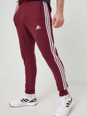 Панталон с апликация Adidas винено червено