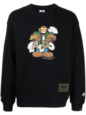 Sweat en coton à imprimé Aape By *a Bathing Ape® noir