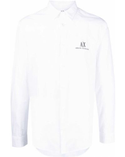 Brodert skjorte Armani Exchange hvit