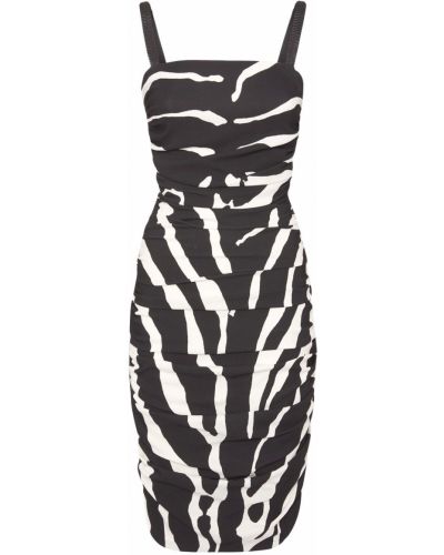 Sukienka midi w zebrę Dolce And Gabbana czarna