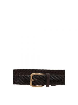Cinturón de cuero con hebilla con trenzado Brunello Cucinelli