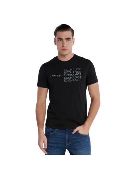 T-shirt mit kurzen ärmeln Armani Exchange schwarz
