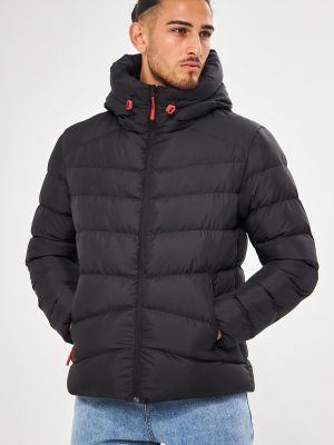 Žieminis paltas su gobtuvu D1fference juoda