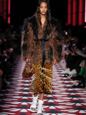 Leopardí sametové midi sukně s potiskem Miu Miu