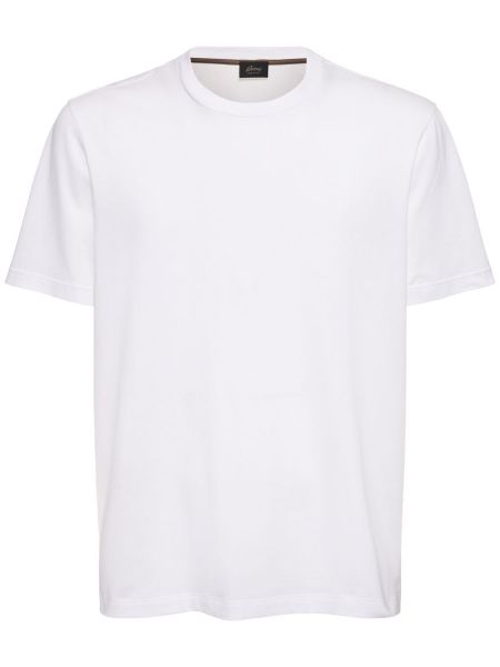 Βαμβακερή μπλούζα από ζέρσεϋ Brioni λευκό