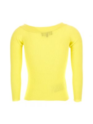 Sweter z okrągłym dekoltem Rochas żółty