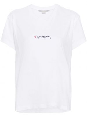 Kokvilnas t-krekls ar izšuvumiem Stella Mccartney balts