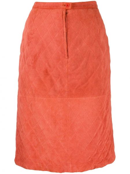 Falda acolchada con estampado de rombos Valentino Pre-owned naranja