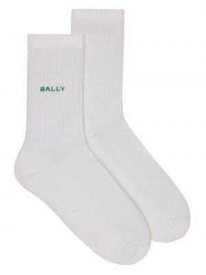 Чорапи бродирани Bally бяло