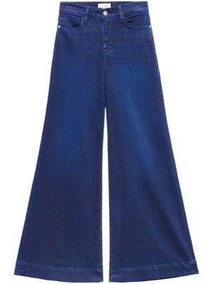 Pantaloni cu talie înaltă cu croială lejeră Frame albastru