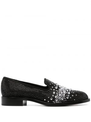 Pantofi loafer din piele de cristal Giuseppe Zanotti negru