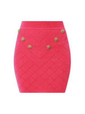 Mini spódniczka z wysoką talią Balmain różowa