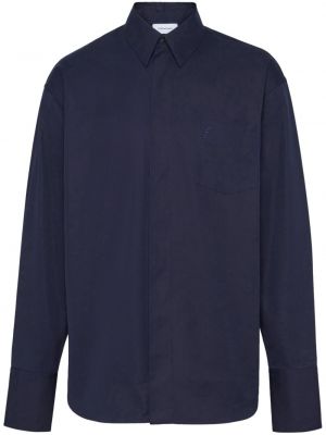 Medvilninė marškiniai Ferragamo mėlyna