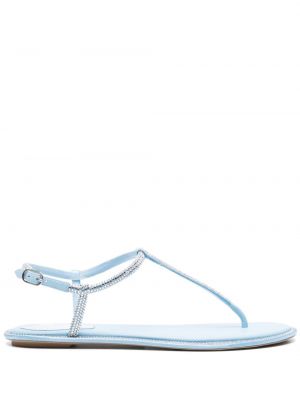 Sandale ohne absatz mit kristallen Rene Caovilla blau