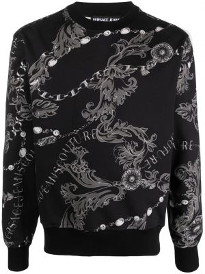 Пуловер с принт Versace Jeans Couture черно