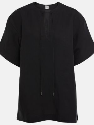 Oversized πουκάμισο Toteme μαύρο
