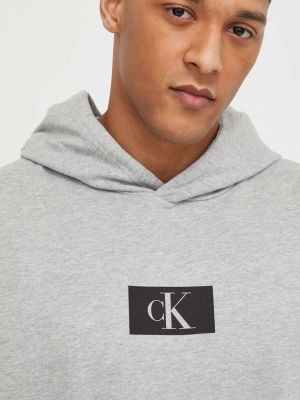 Pamučna hoodie s kapuljačom Calvin Klein Underwear siva