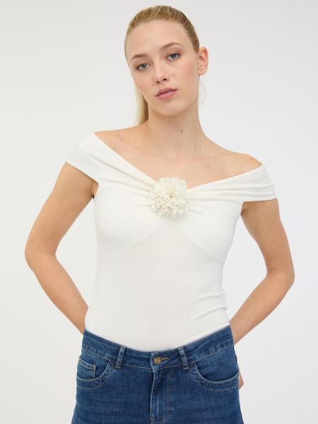 Marškinėliai trumpomis rankovėmis su aplikacija Orsay balta