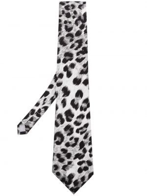 Cravată de mătase cu imagine cu model leopard Fursac