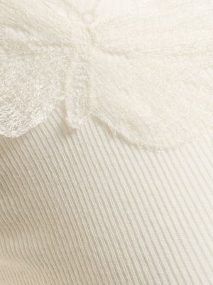 Top de tela jersey de encaje Ermanno Scervino blanco