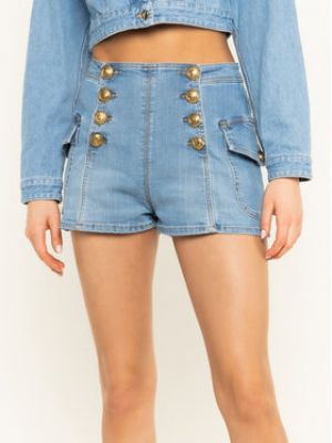 Shorts en jean slim Elisabetta Franchi bleu