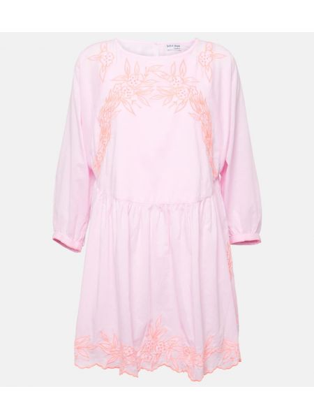 Růžové bavlněné šaty s výšivkou Juliet Dunn