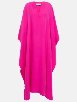 Jedwabna sukienka długa Valentino różowa