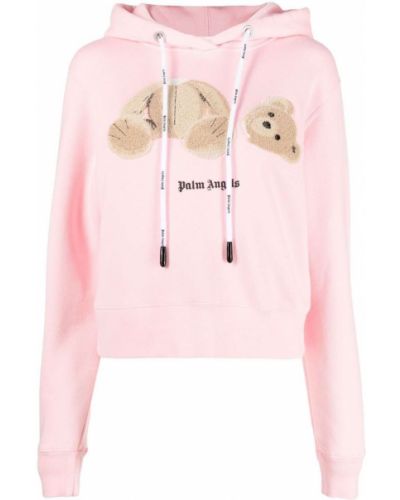 Hoodie con stampa Palm Angels rosa