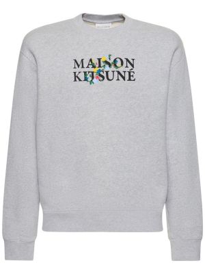 Çiçek sweatshirt Maison Kitsuné gri