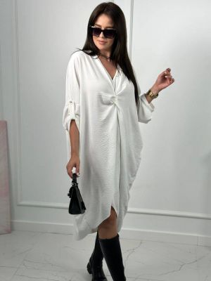 Φόρεμα με λαιμόκοψη v Kesi λευκό