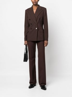 Blazer en laine à rayures Ralph Lauren Collection marron