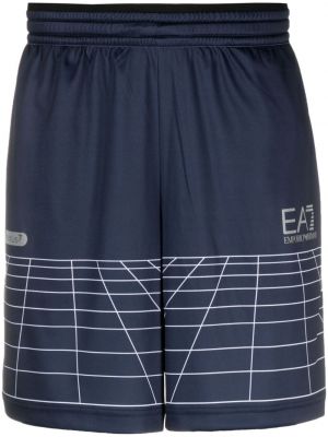 Shorts mit print Ea7 Emporio Armani blau