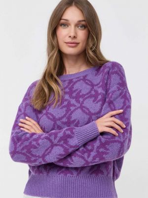 Вовняний светр Pinko фіолетовий